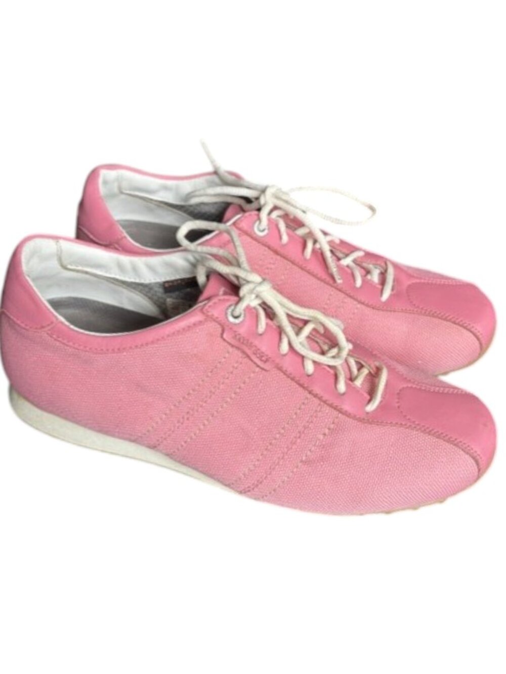 Bally Vintage "Lady Fresh" Pink Textile/Leather Spikeless Golf Shoes - Pink - 9